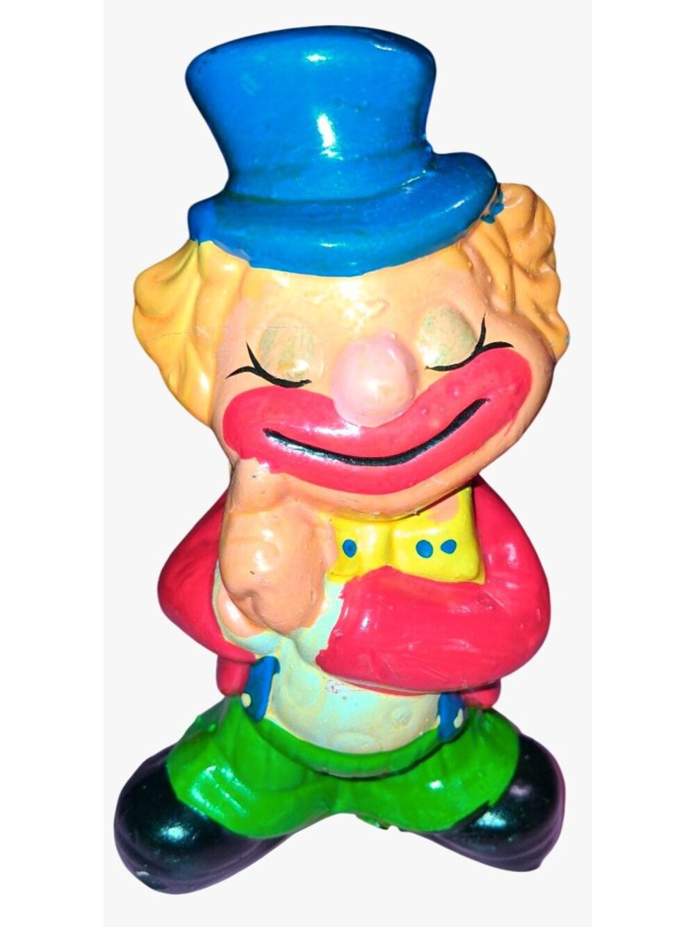 Vintage Painted Clown Coin Bank Figurine Made In Taiwan